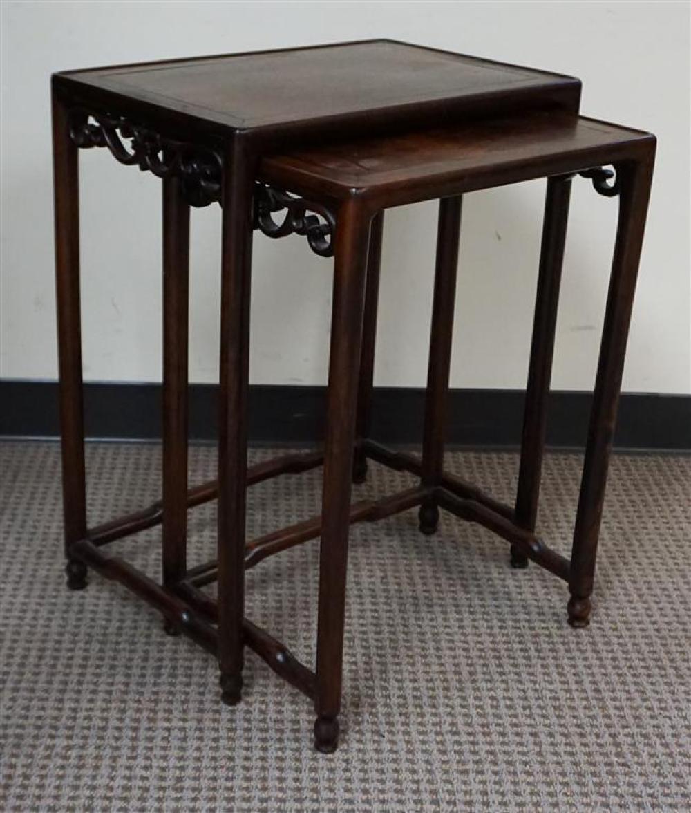 NEST OF TWO CHINESE HARDWOOD TABLES  3255c6