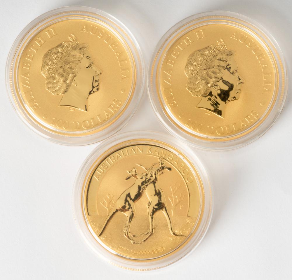 THREE-1 OZ GOLD AUSTRALIAN KANGAROO