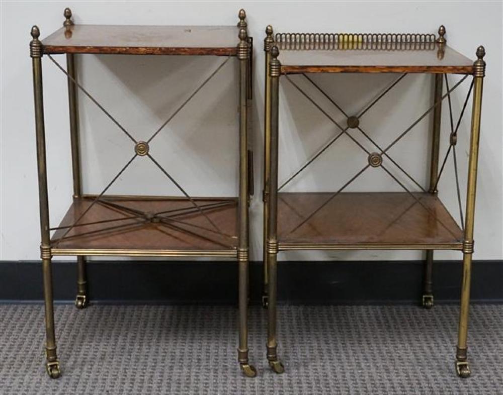 TWO REGENCY STYLE BRASS AND MAHOGANY 3255f6