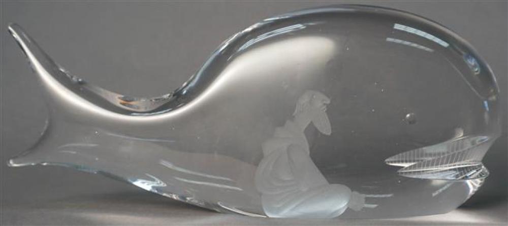 KOSTA BODA CRYSTAL FIGURE OF JONAH AND