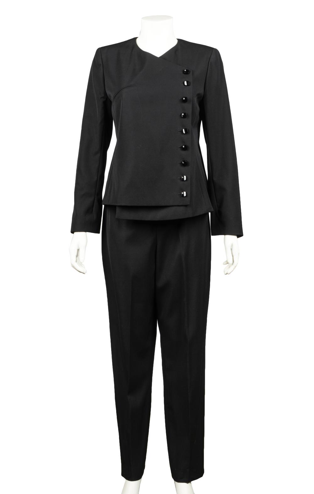 CHANEL BLACK PANTSUITwool; the