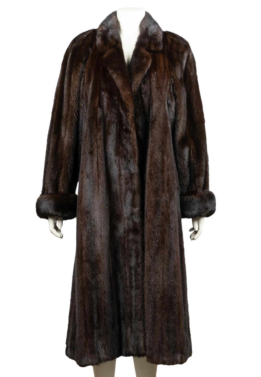 BROWN FULL LENGTH FUR COATwith 32561a