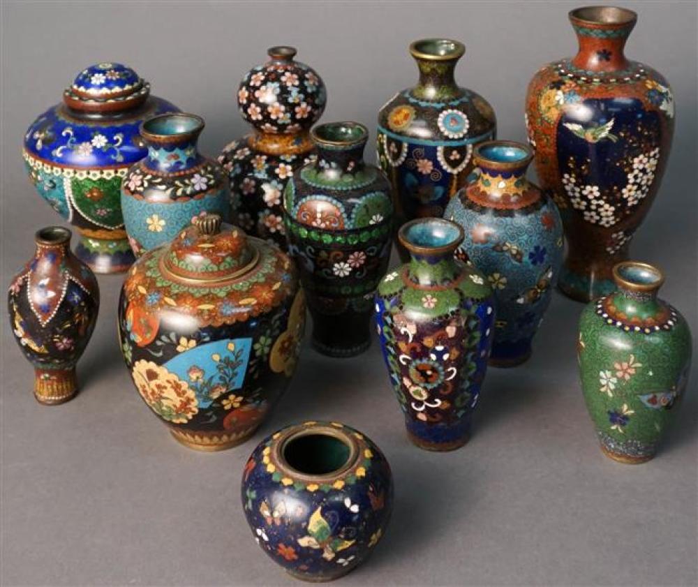 TWELVE JAPANESE CLOISONNE ENAMEL