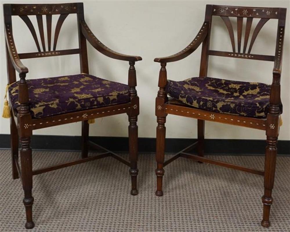 PAIR ANGLO-INDIAN BONE MARQUETRY