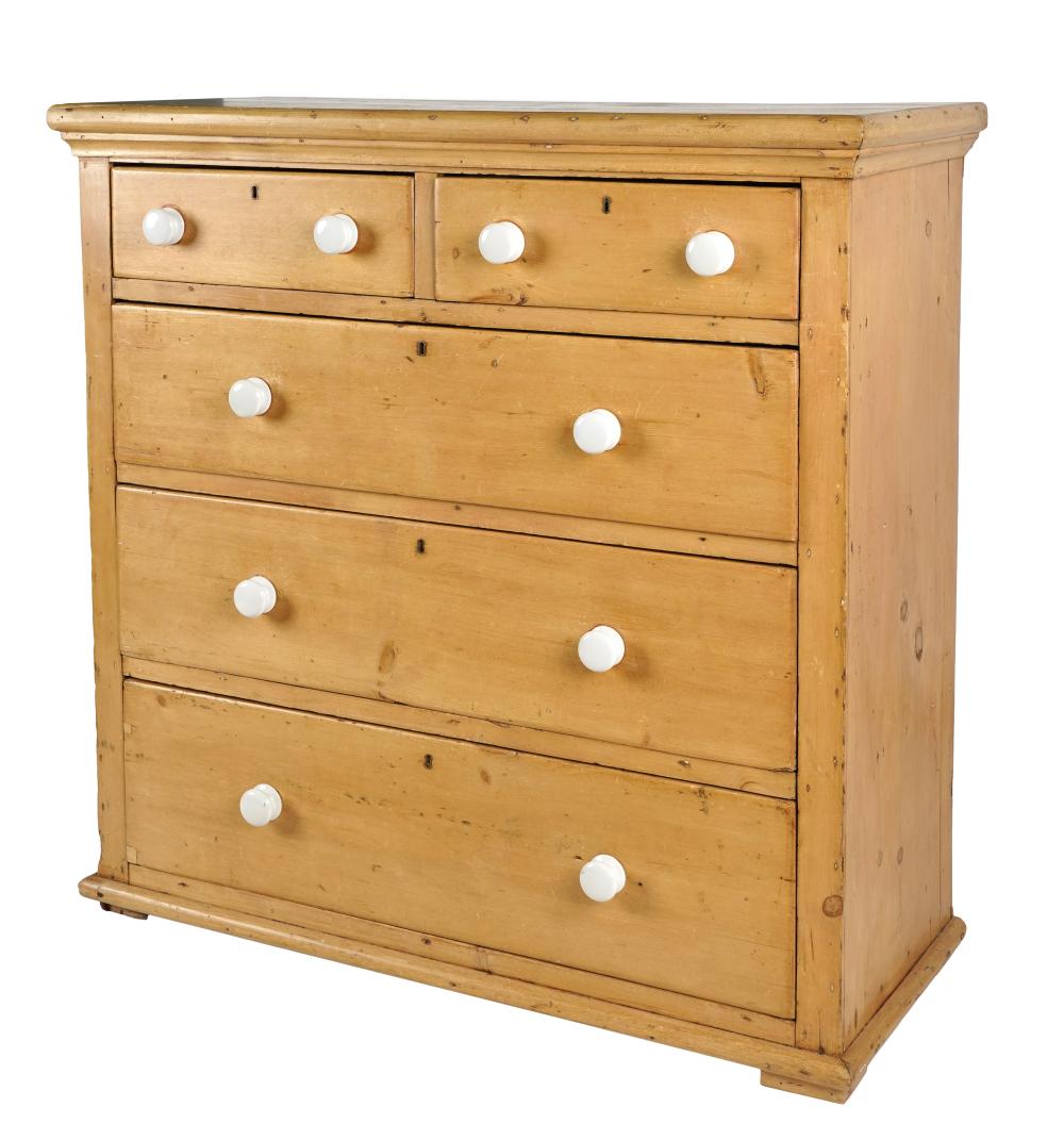 PINE CHEST OF DRAWERSwith porcelain 32564f