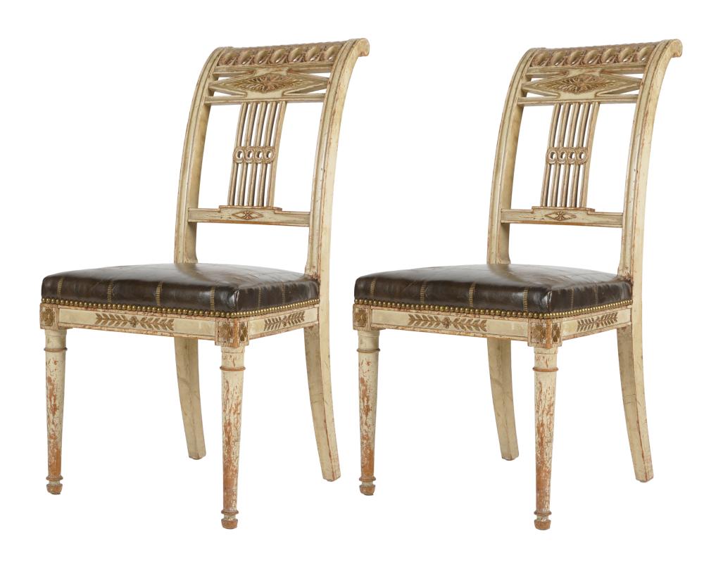 PAIR OF NEOCLASSICAL STYLE PAINTED 32565b