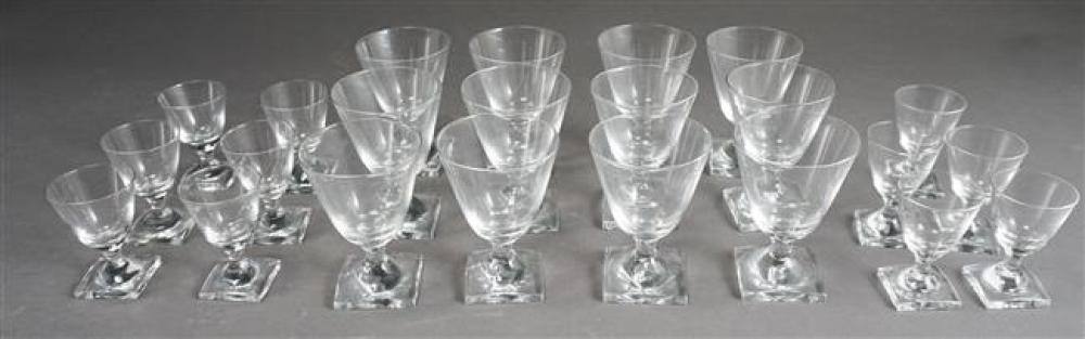 TWELVE CRYSTAL SHERRY GLASSES AND