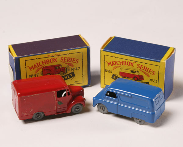 Boxed Matchbox vans; Trojan no. 47 and
