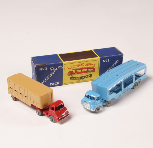 Matchbox trucks; no. 2 car transporter
