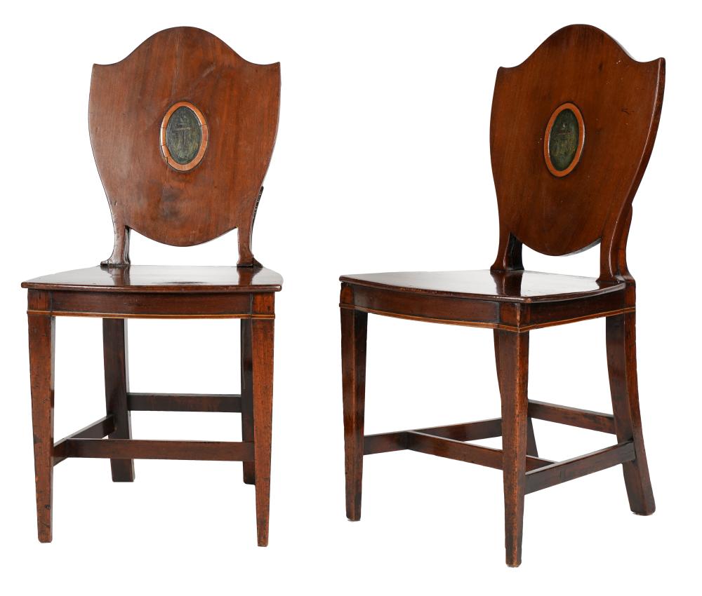 PAIR OF GEORGIAN MAHOGANY SHIELD 3256d8