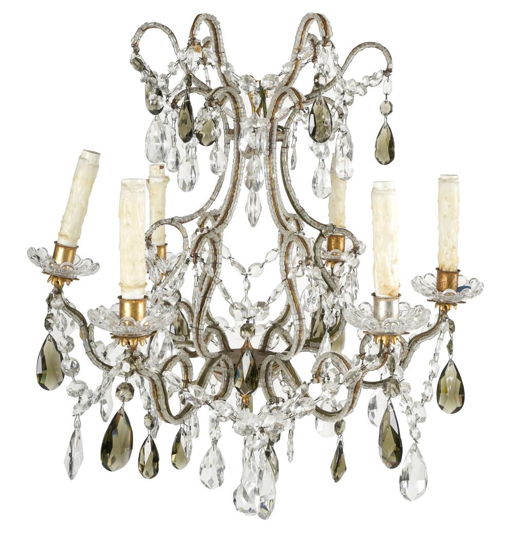 SIX LIGHT CRYSTAL CHANDELIERwith 3256eb
