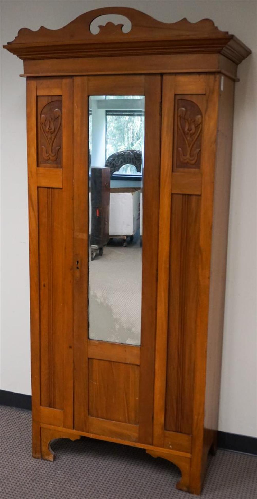 ART DECO WALNUT MIRRORED DOOR NARROW 32571e