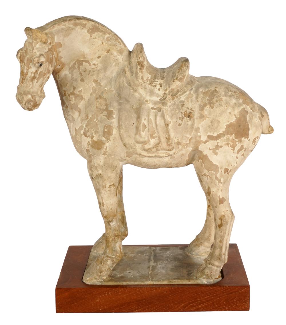 LARGE TANG STYLE POTTERY HORSEmounted 325759