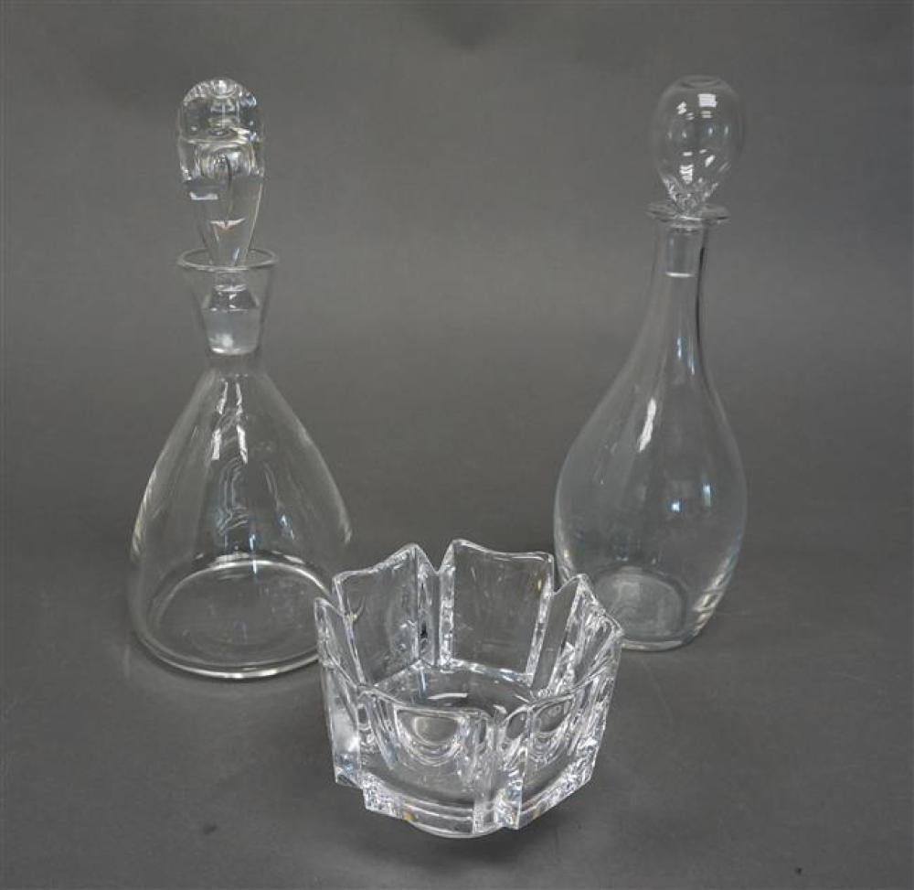 BACCARAT AND STEUBEN CRYSTAL DECANTERS