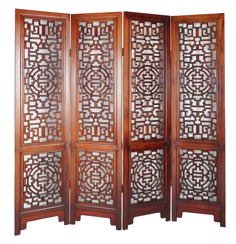 CHINESE FRETWORK SCREENin four 32579a