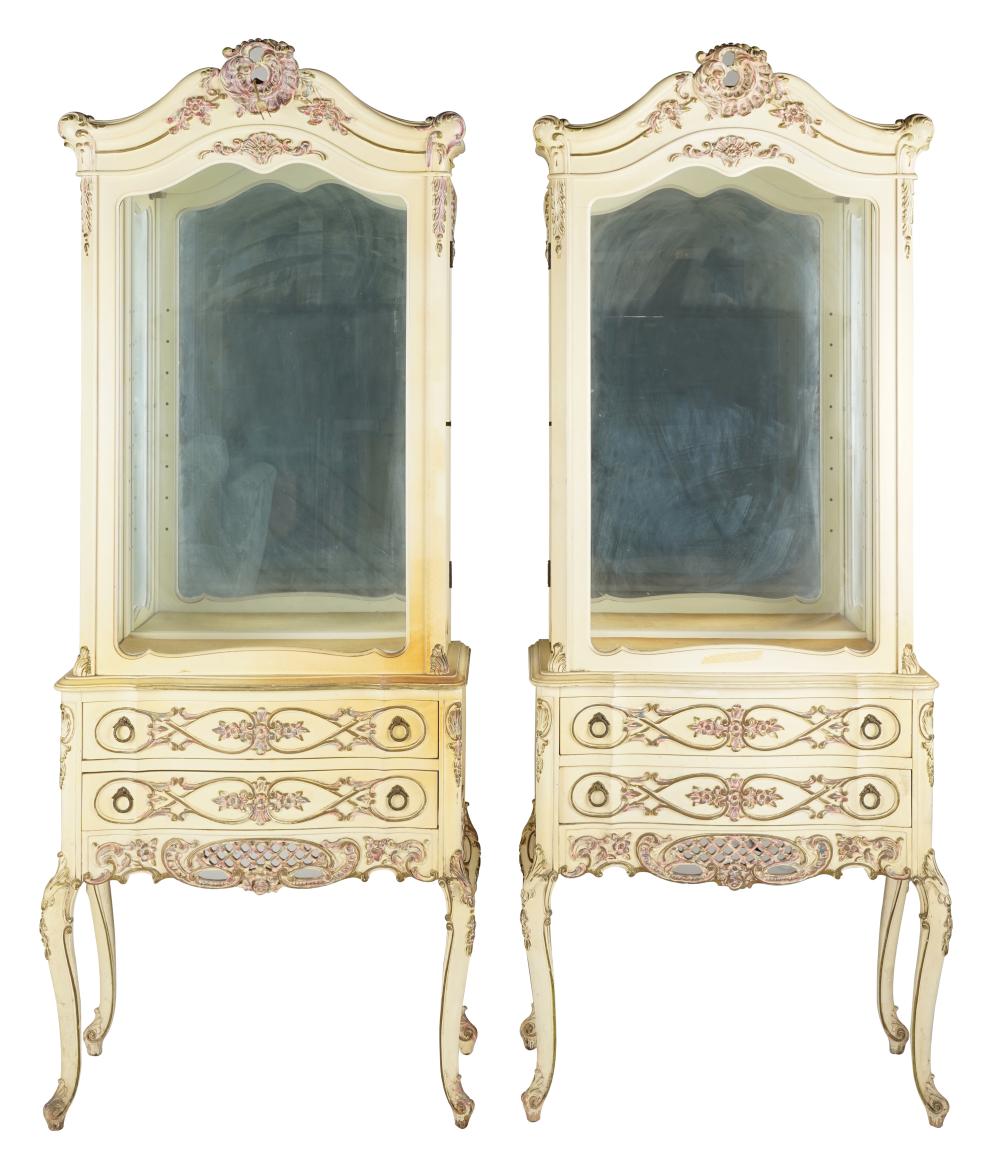 PAIR OF LOUIS XV-STYLE PAINTED