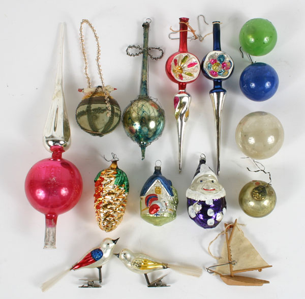 Early Cristmas ornaments; toppers,