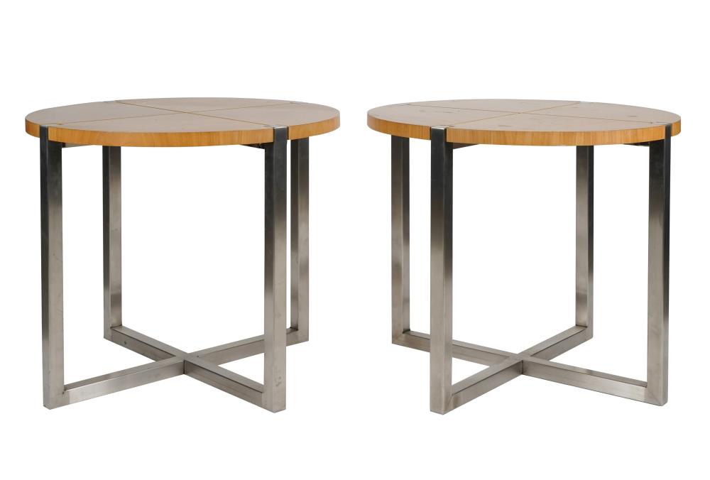 PAIR OF MODERNIST STEEL WOOD 325802