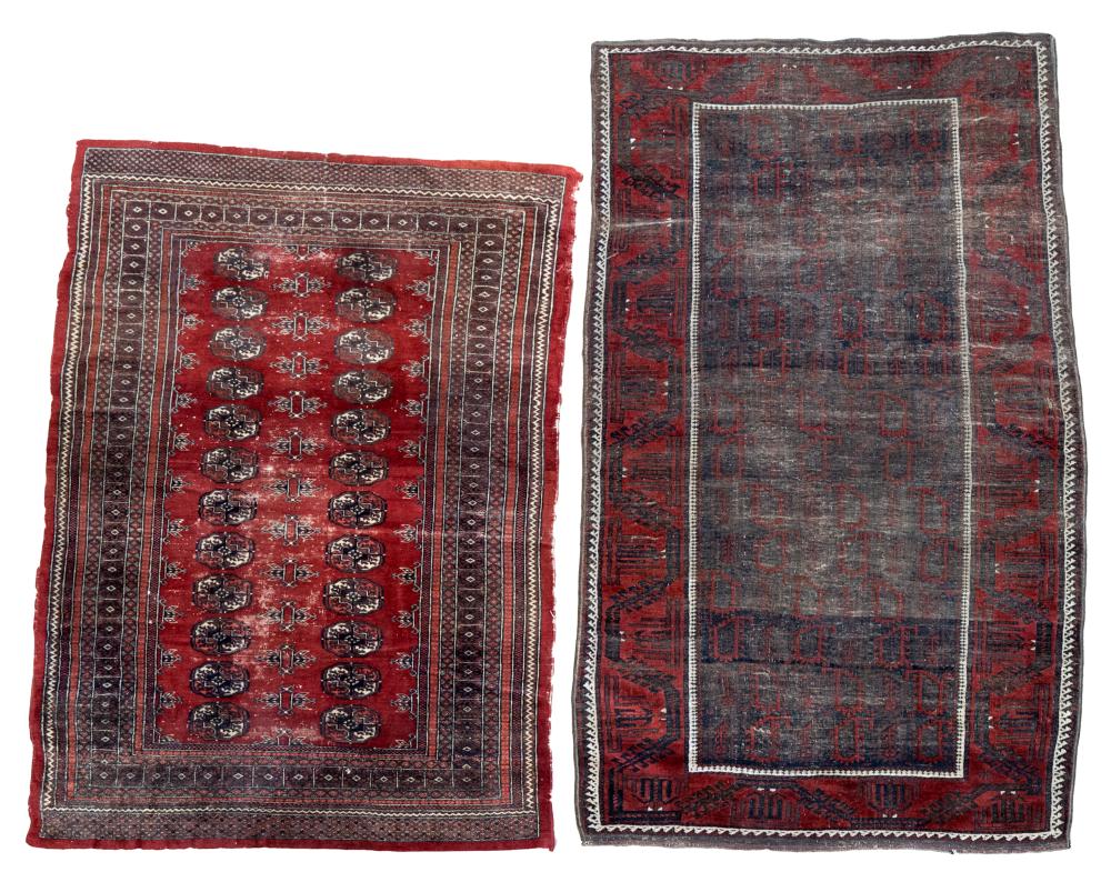 TWO PERSIAN RUGSeach wool; one 7 x