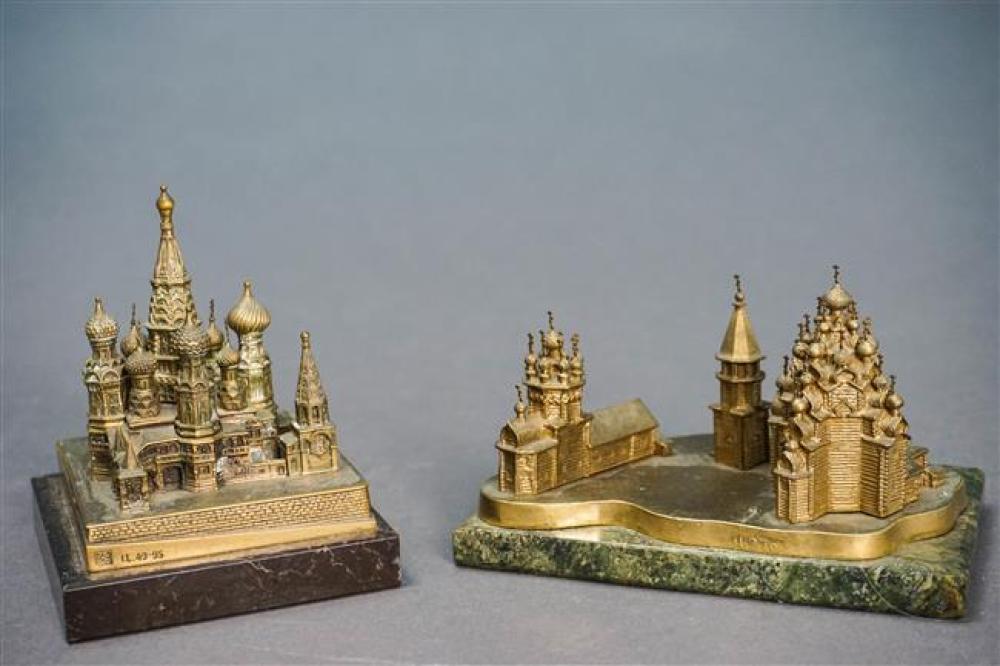 TWO RUSSIAN BRONZE TABLE SCULPTURES  32586b
