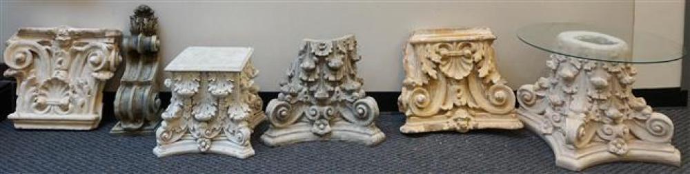 COLLECTION WITH SIX PAINTED COMPOSITION PLASTER 3258fd