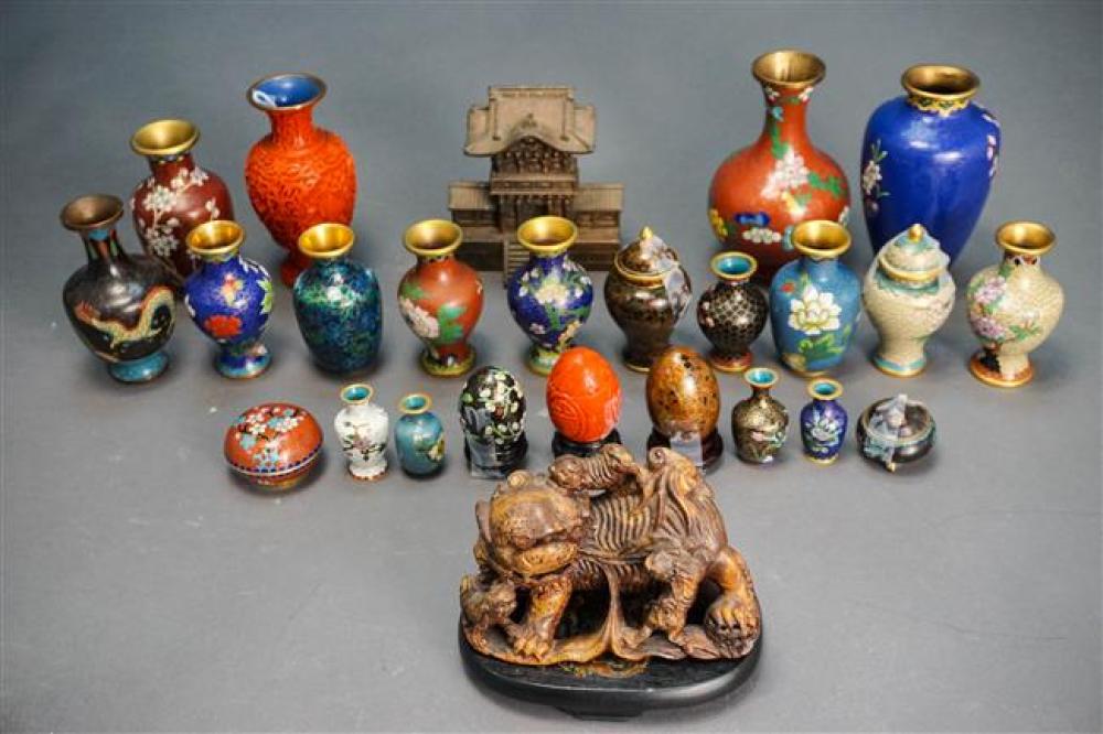 COLLECTION OF CLOISONNE ENAMEL