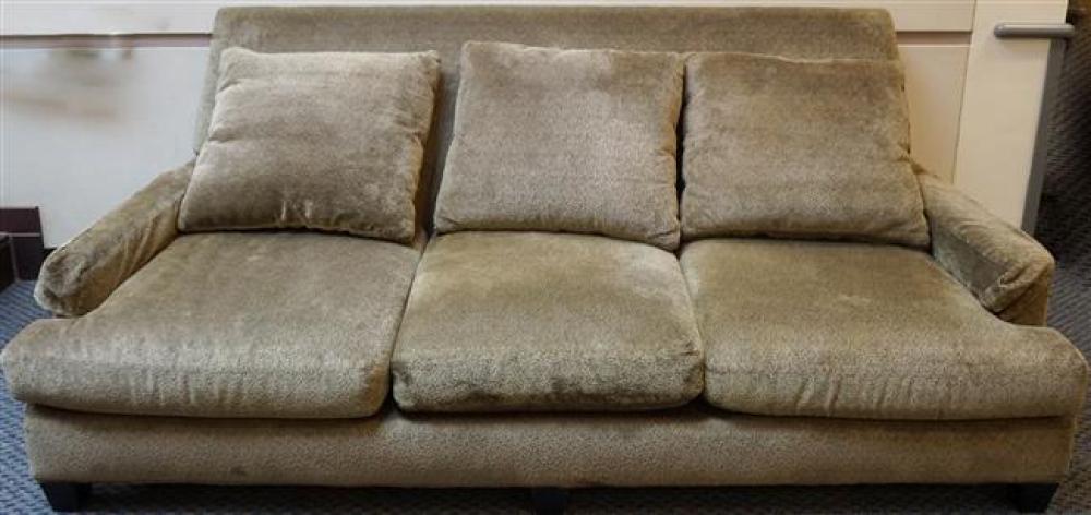 INDUSTRIES, INC. GREEN UPHOLSTERED THREE-CUSHION