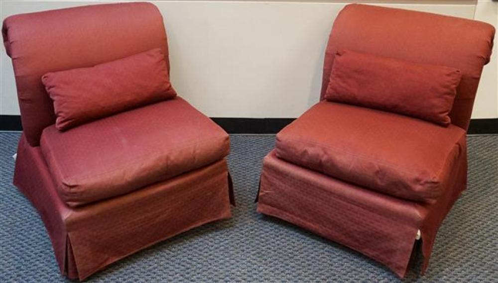 PAIR VANGUARD BURGUNDY UPHOLSTERED 325947