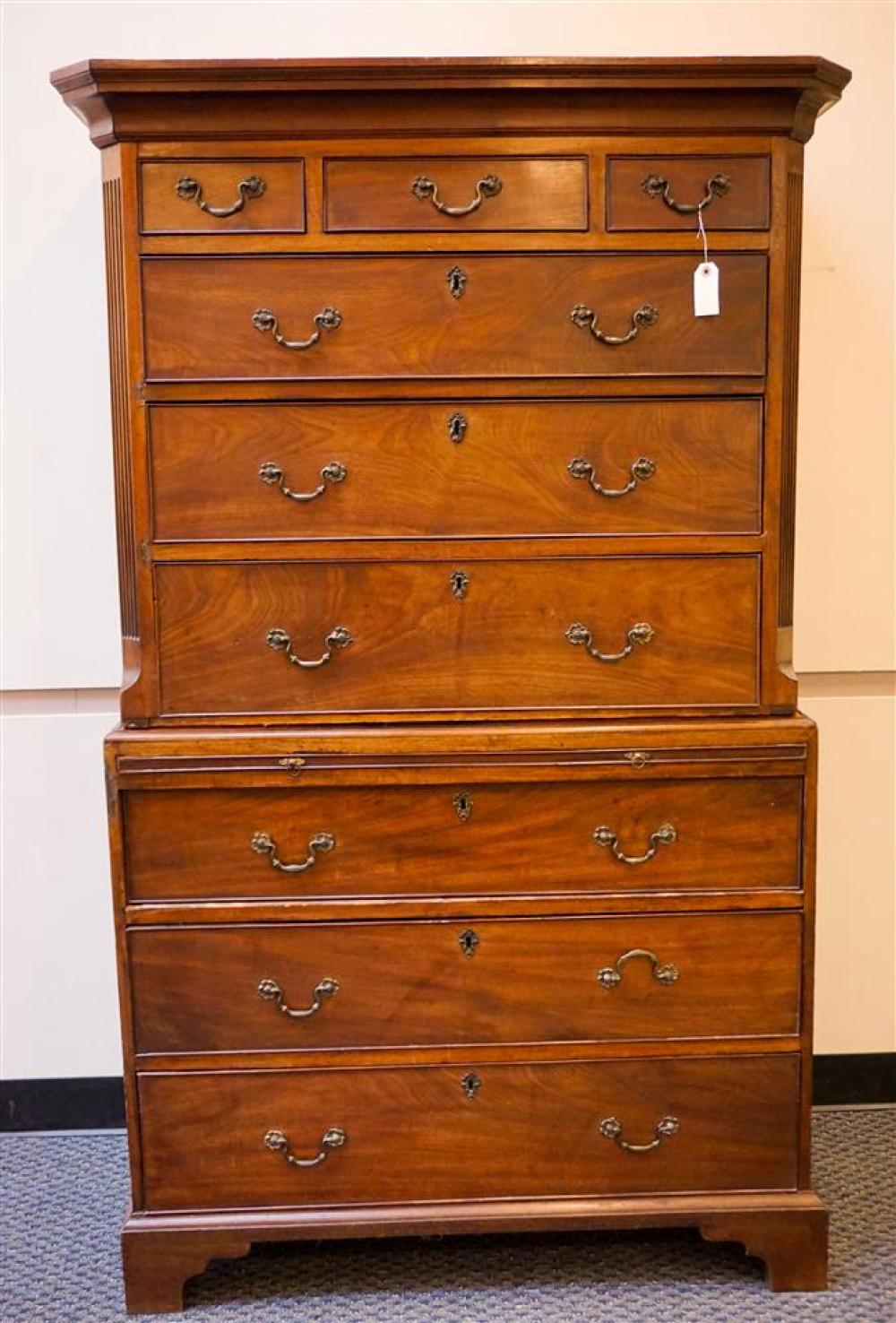 GEORGE III STYLE MAHOGANY CHEST ON CHEST  325948