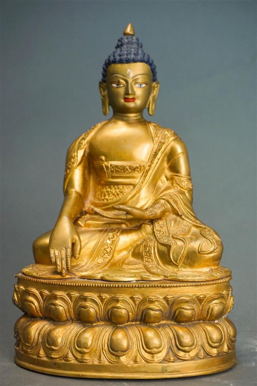 CHINESE PATINATED METAL BUDDHA  3259f4