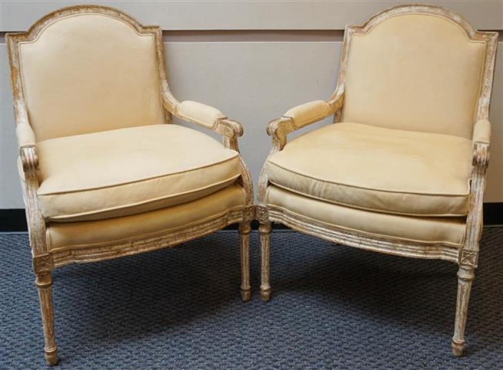 PAIR LOUIS XVI STYLE CREAM ENAMEL