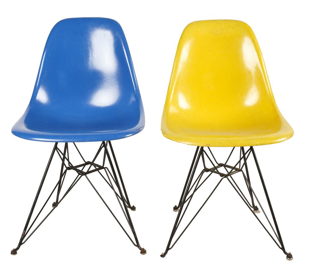 PAIR OF EAMES SIDE CHAIRSmolded