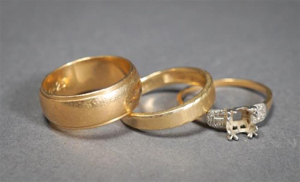 TWO 14-KARAT YELLOW-GOLD BANDS