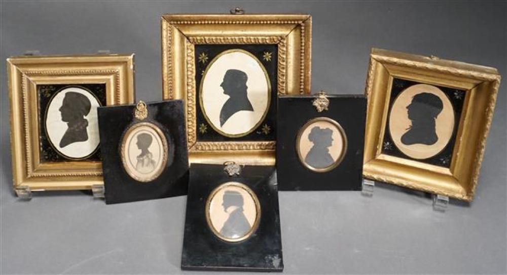 GROUP WITH SIX SILHOUETTE PROFILE PORTRAITS