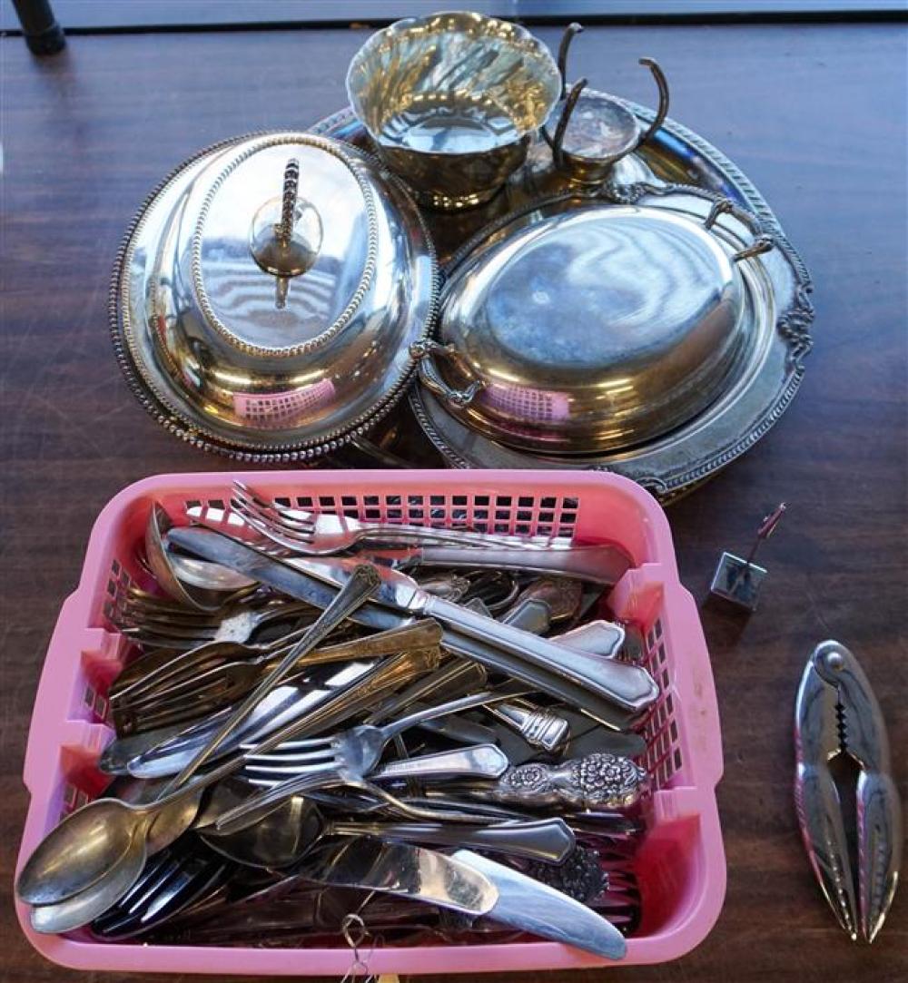 SMALL GROUP WITH SILVER PLATE VEGETABLE