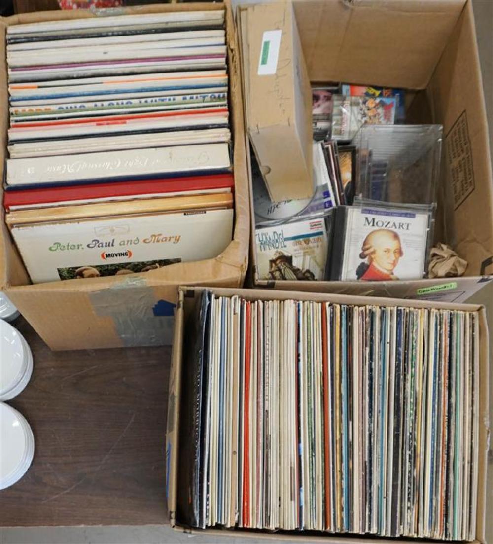 TWO BOXES OF RECORDS AND BOX OF 3234c2