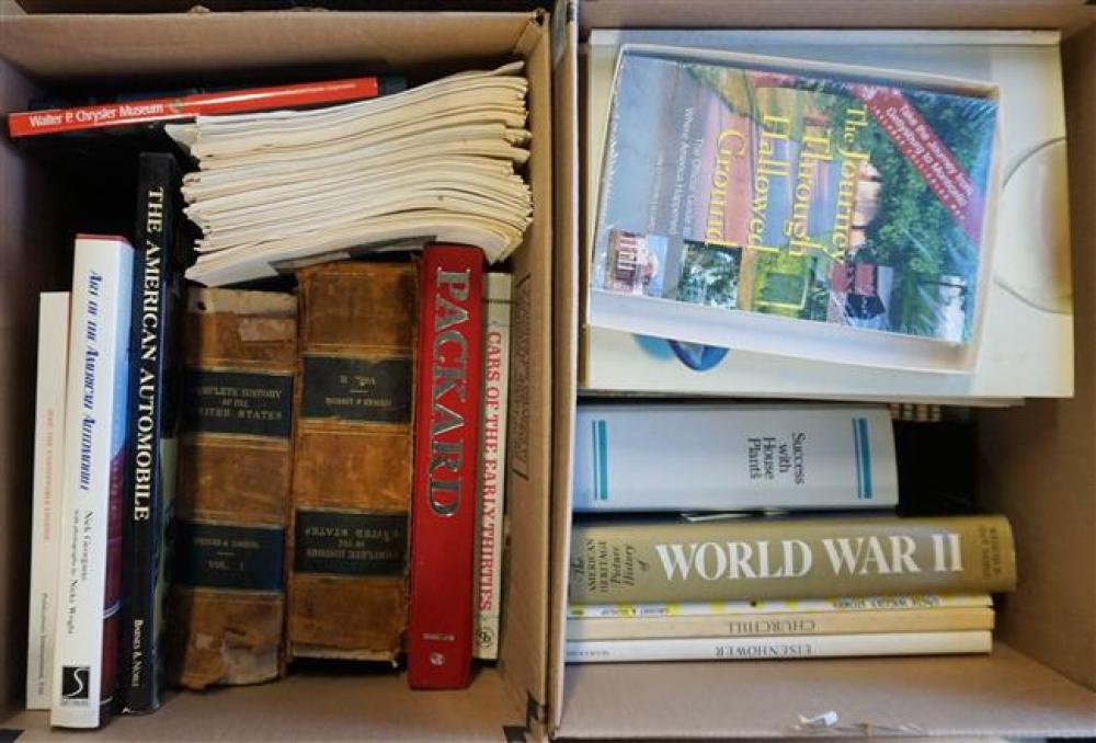 TWO BOXES WITH BOOKS AND MAGAZINESTwo
