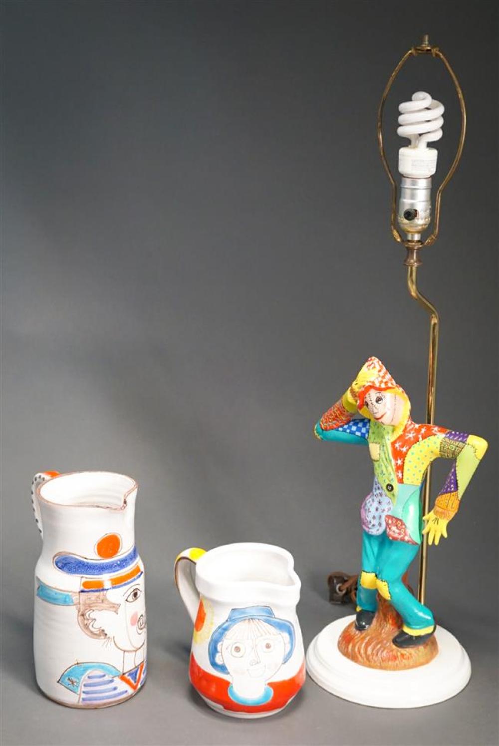 TWO DESIMONE CERAMIC PITCHERS AND