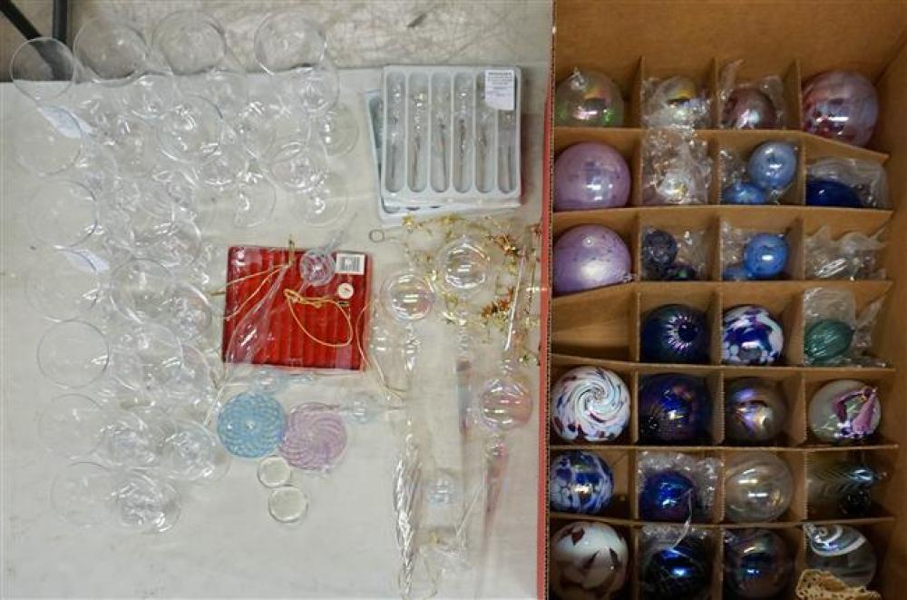 COLLECTION WITH ART GLASS ORNAMENTS