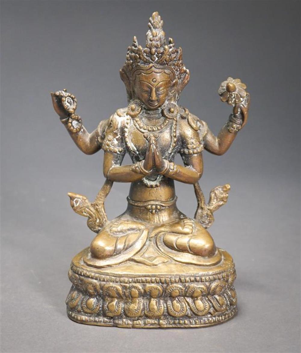 INDIAN BRONZE BODHISATTVA, HEIGHT: