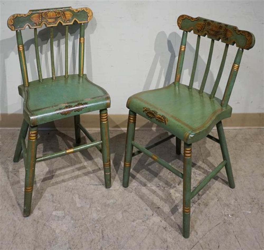 PAIR AMERICAN GREEN PAINTED AND