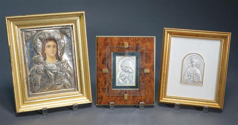 TWO STERLING SILVER PLAQUES FRAMED  323583