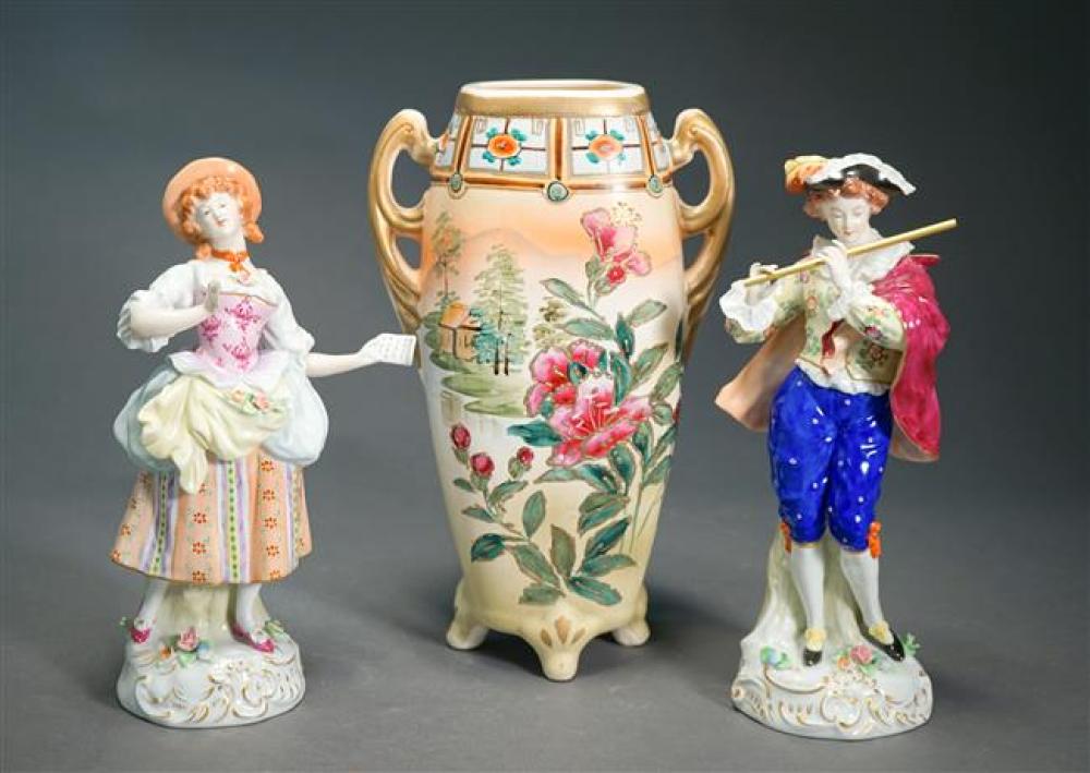 TWO GERMAN PORCELAIN FIGURES AND