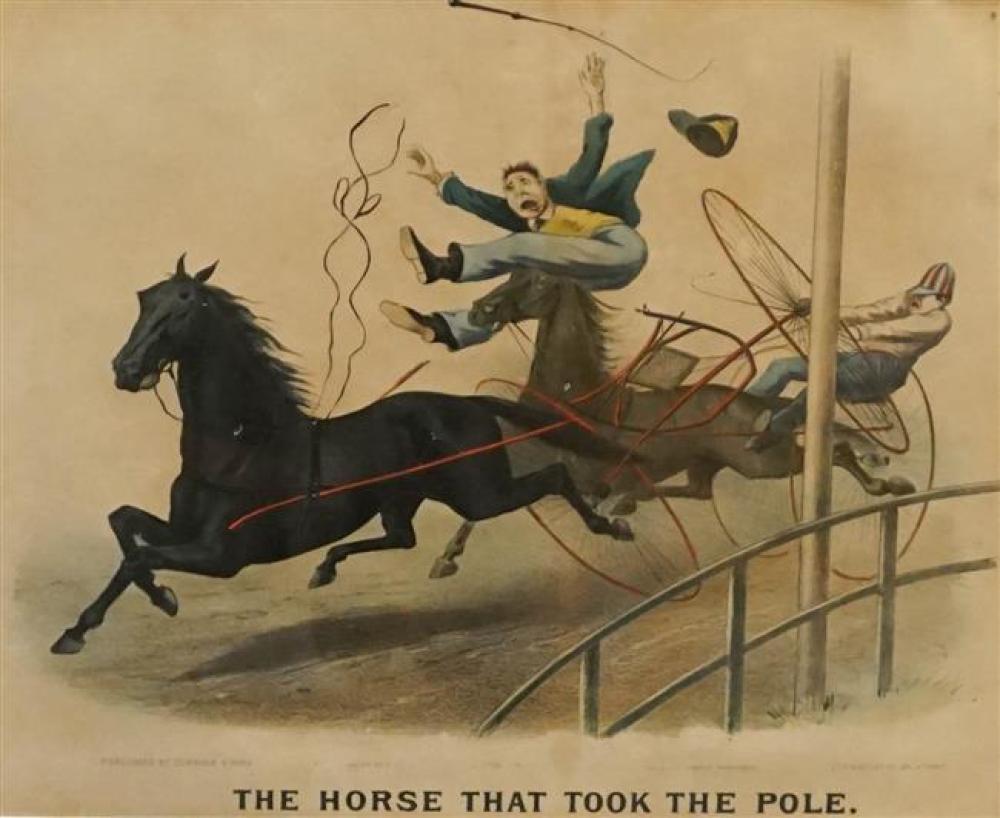 THE HORSE THAT TOOK THE POLE, HAND-COLOR