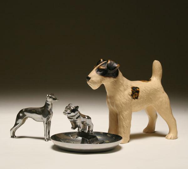 Lot of three Art Deco dogs including