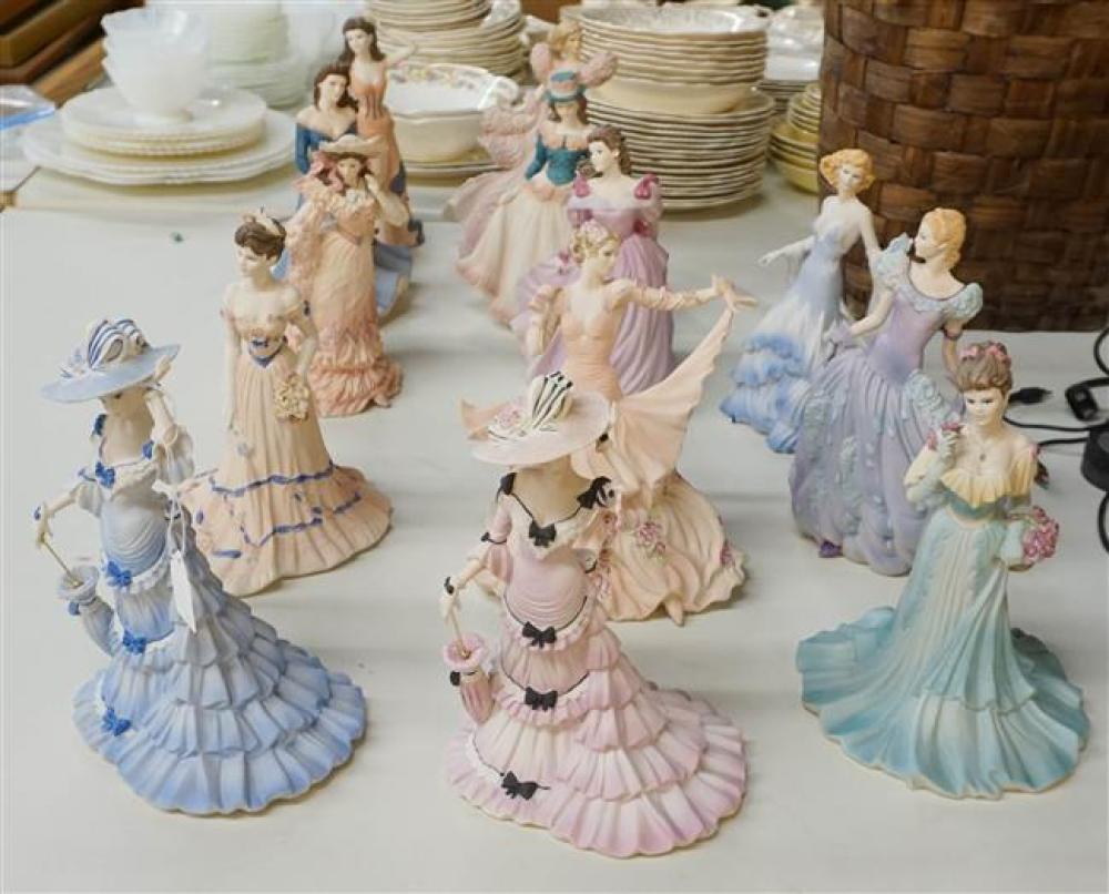 THIRTEEN COALPORT BISQUE FIGURINESThirteen