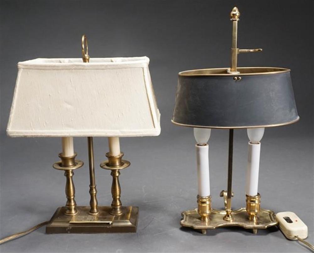 TWO BRASS BOUILLOTTE TYPE TABLE