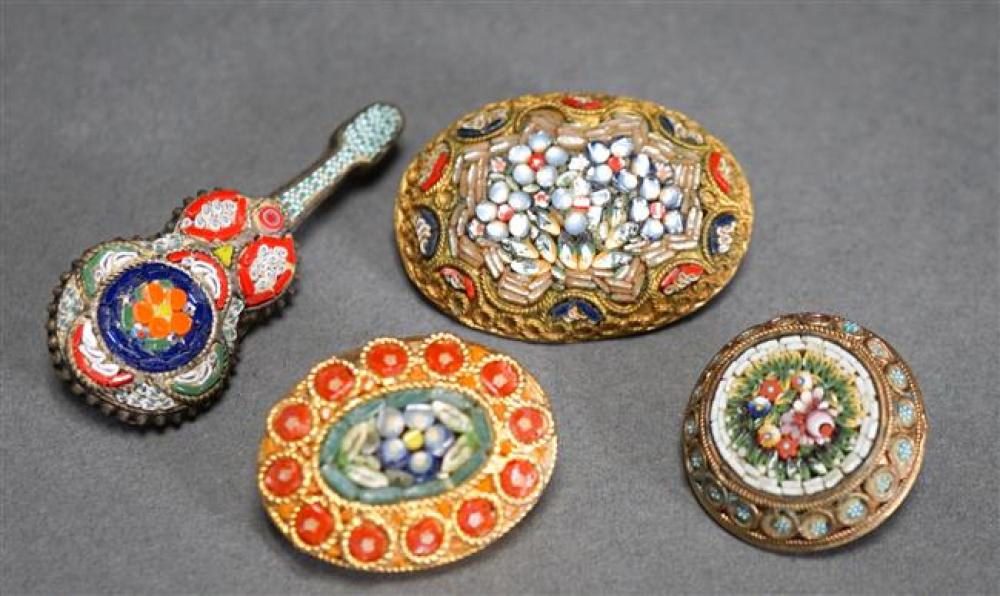 COLLECTION OF FOUR ITALIAN MICROMOSAIC