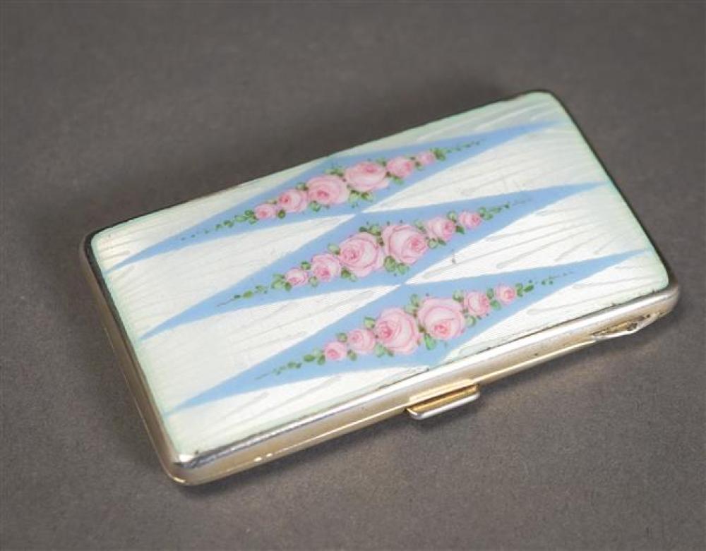 GERMAN 935-SILVER AND ENAMEL HINGED