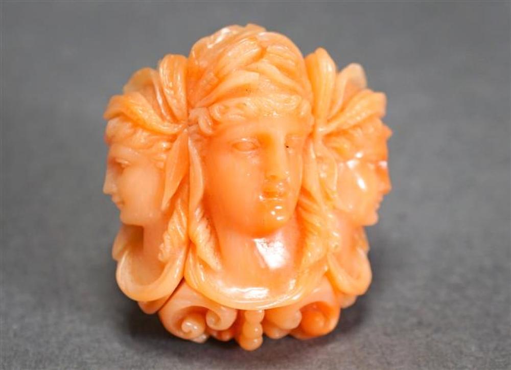 VICTORIAN CARVED CORAL PENDANT